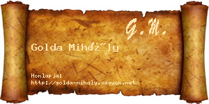Golda Mihály névjegykártya
